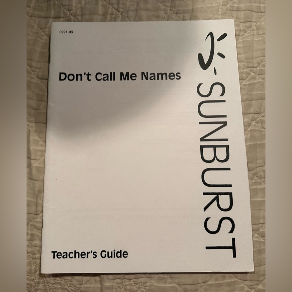 Sunburst- Don’t call me names- teachers guide - like new!